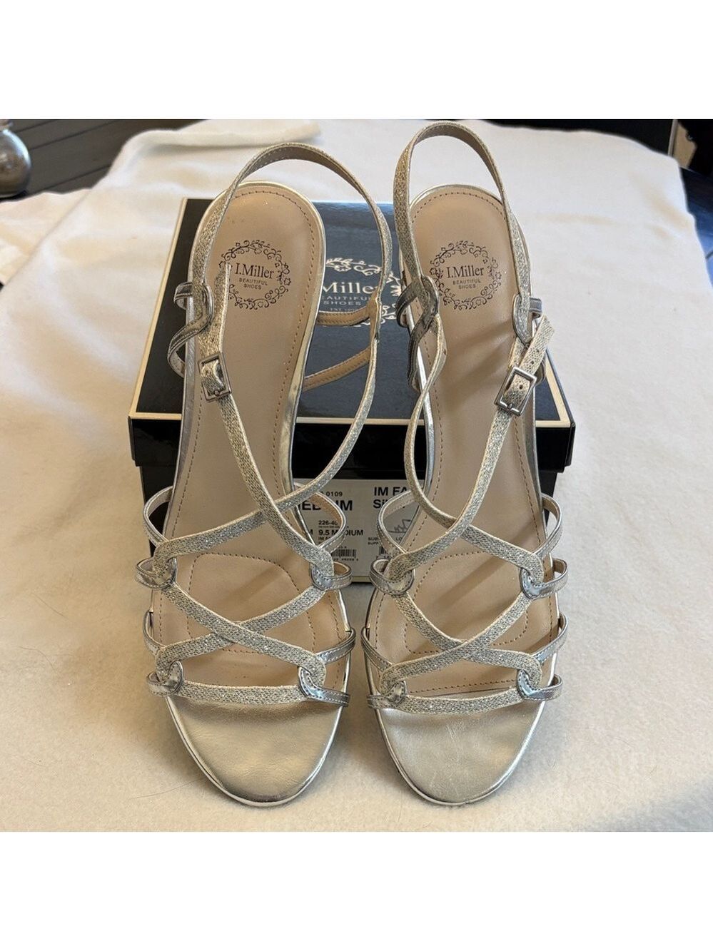 Silver Strappy Sandals for Women - Picture 3 of 4